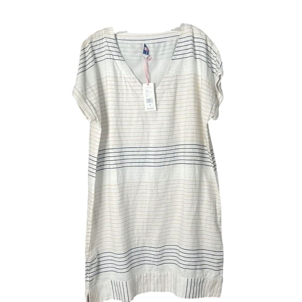 NWT VINEYARD VINES‎ LUREX STRIPED VNECK TUNIC DRESS SIZE 16